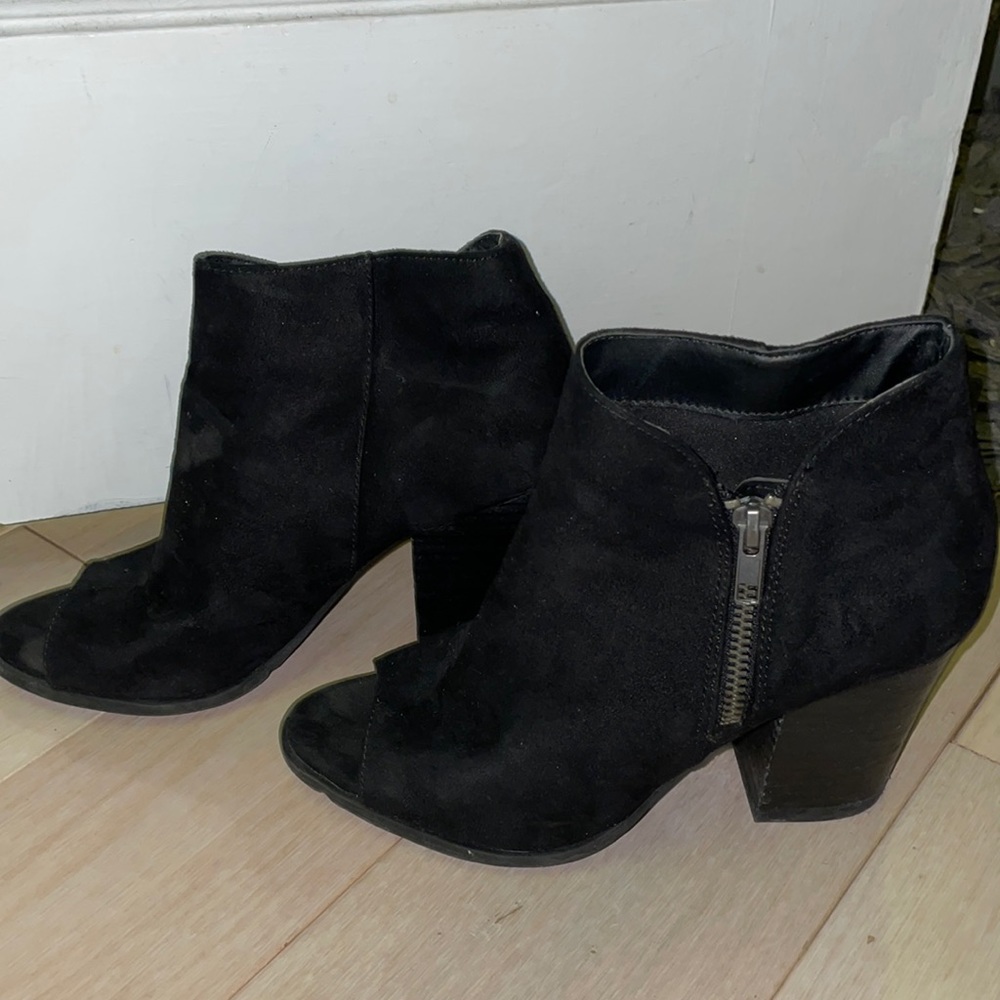 Open toe booties
